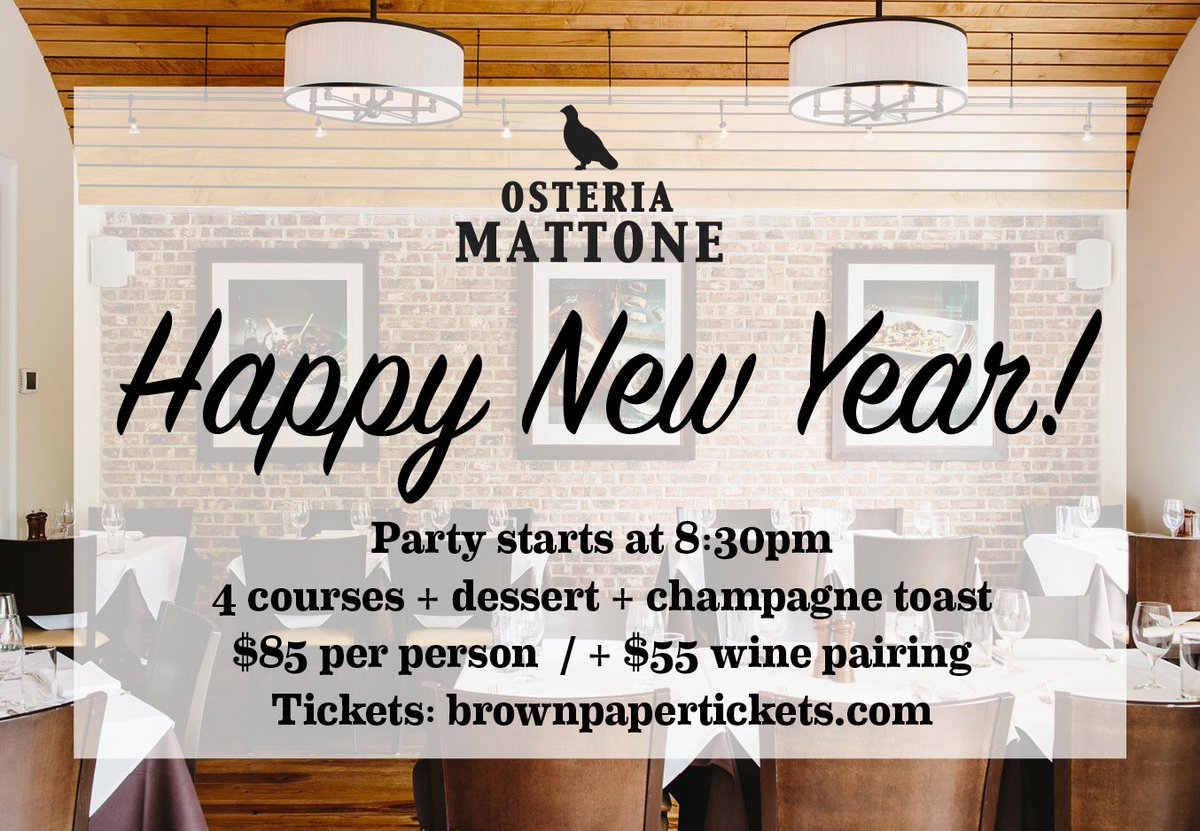 OsteriaMattone's tweet photo. Ring in 2017 with us! 🍾🍷 Tickets &amp; additional info: https://t.co/lF5OHicRv5 https://t.co/KNYzCRQvbE