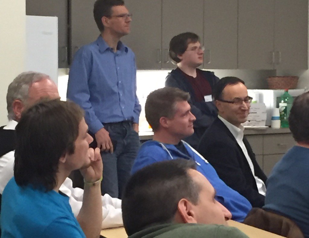 tecBRIDGE1's tweet photo. Look it's @cdevroe at #NEPAjs networking @TECBridge1 @UCM44 https://t.co/OHOLnI50wn