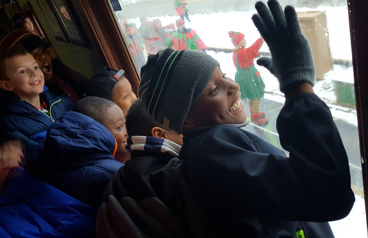 LJFamFoundation's tweet photo. School one minute,  North Pole the next. Fun mode on the @KingJames Polar Express powered by #FirstEnergyFoundation! #WeAreFamily https://t.co/YAAXPs0yuI