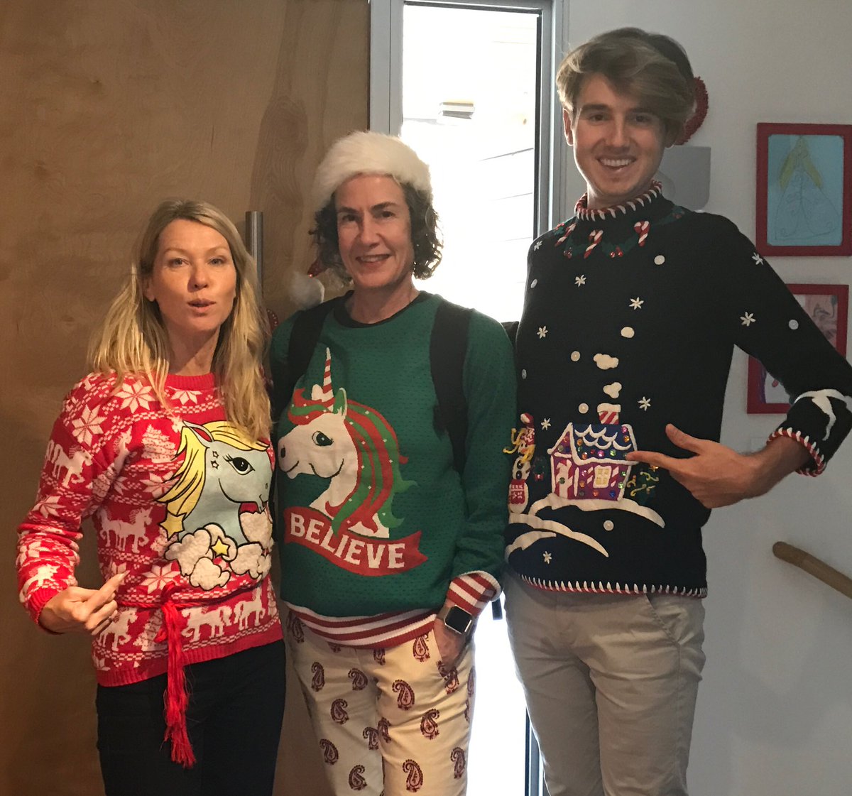 Jenny_Lundbergs's tweet image. Early happy Holidays from #saphcp PM &amp;amp; RIG #sapsv team! Holiday cheer with an Ugly sweater theme. Vote for your favorite.