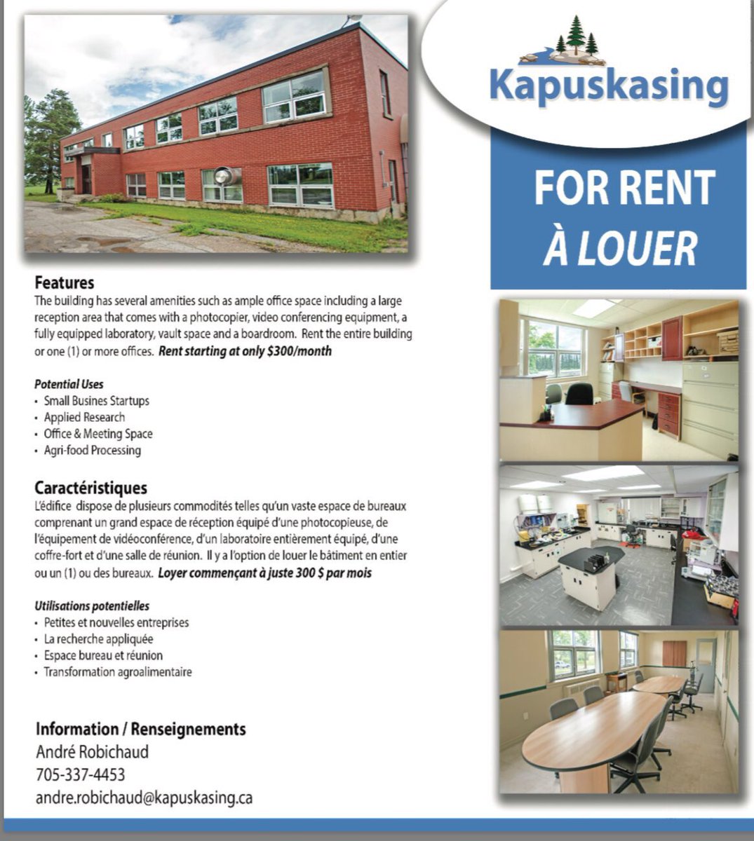 Here's an ideal building for small businesses. Many amenities included; internet, board room, photocopier, etc.