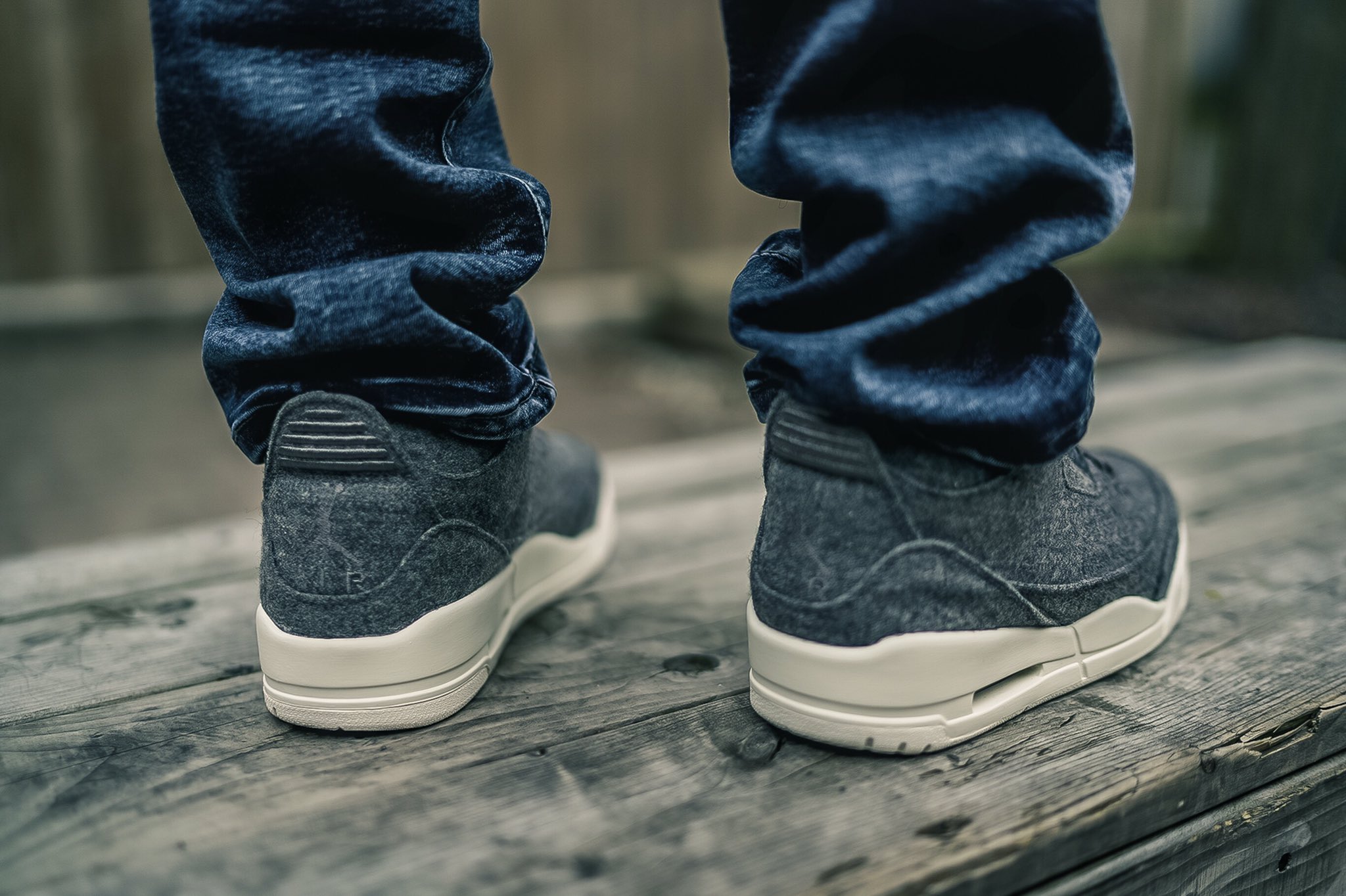 jordan 3 wool on feet