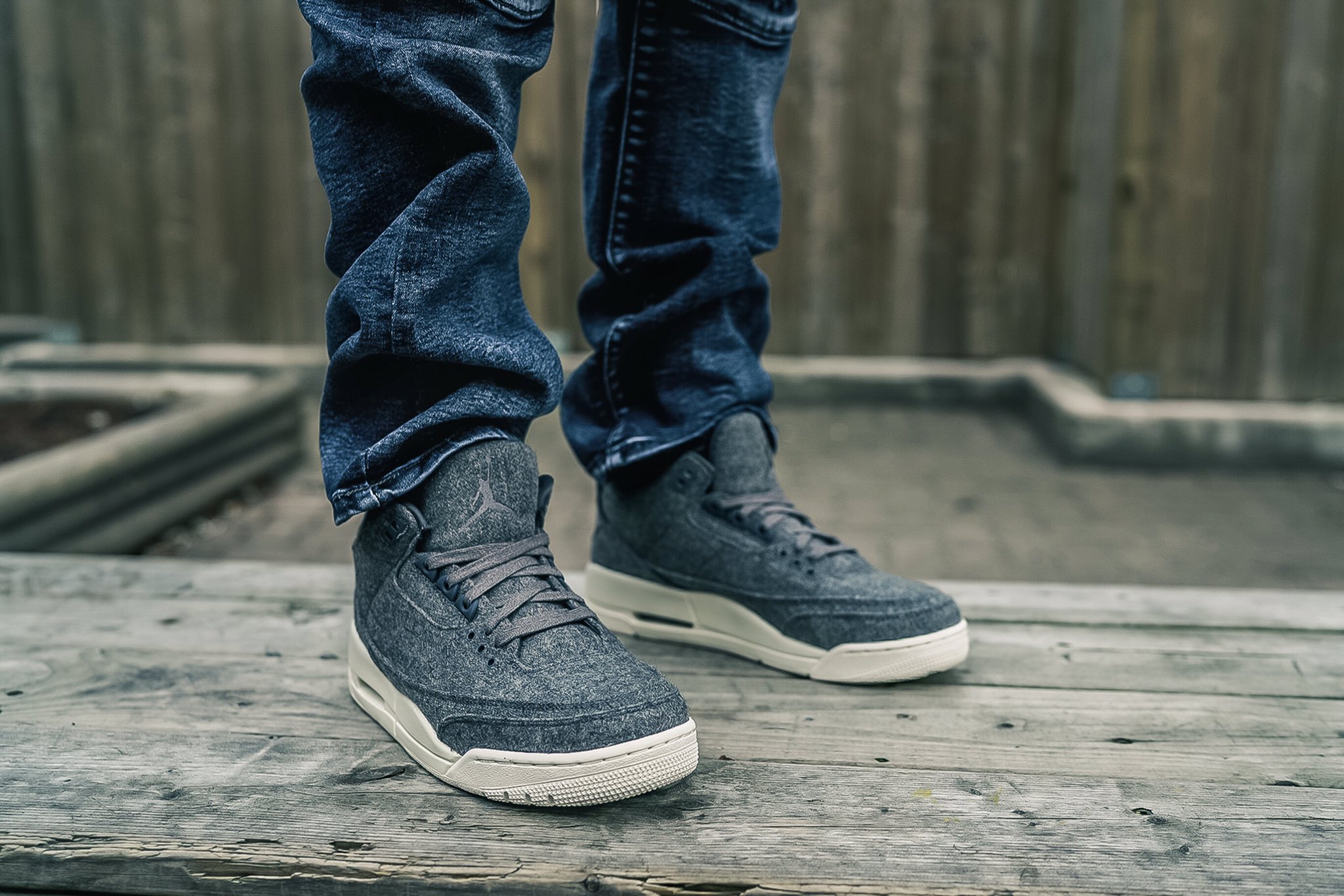 jordan 3 wool on feet