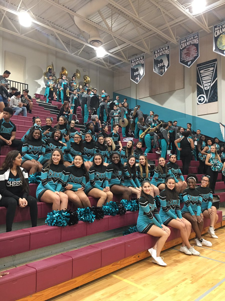 CudaCheer's tweet photo. Game Day against Palmetto. We hope to see all alums next Tuesday as we take on Killian. @coralreefhs https://t.co/nKvmDtr9t2