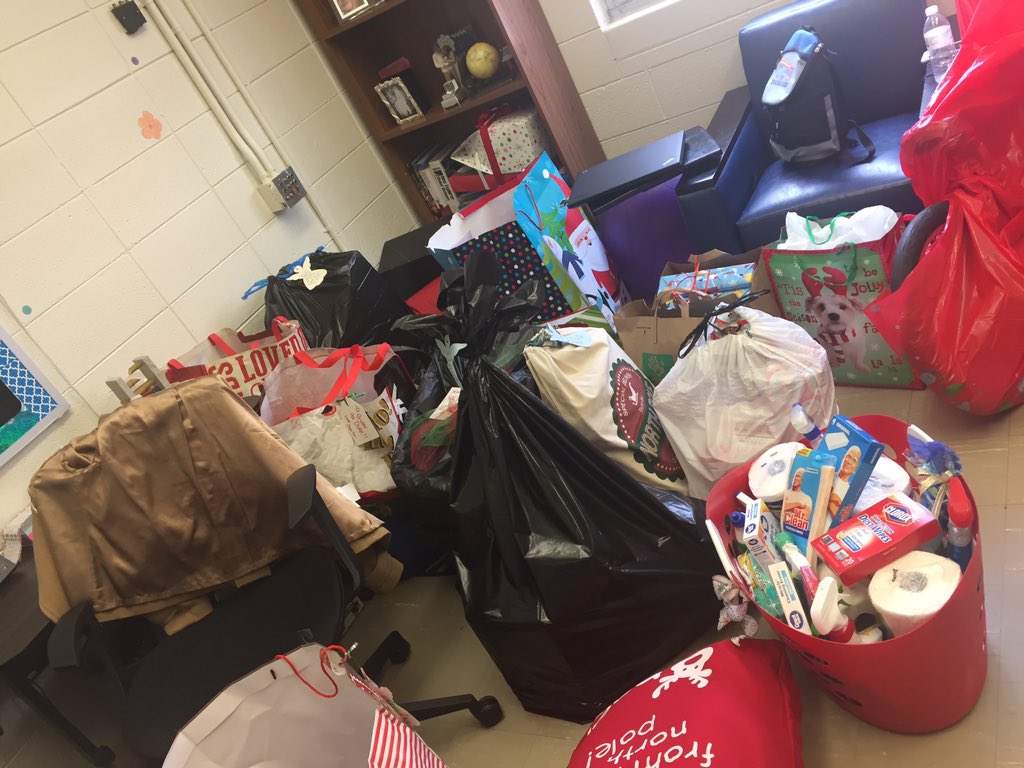 CES_SchoolSW's tweet photo. The Holidays are Here...CES would like to thank all that have donated to support students on our Angel Tree. This is only one delivery!!! https://t.co/QfEuzQLFOg