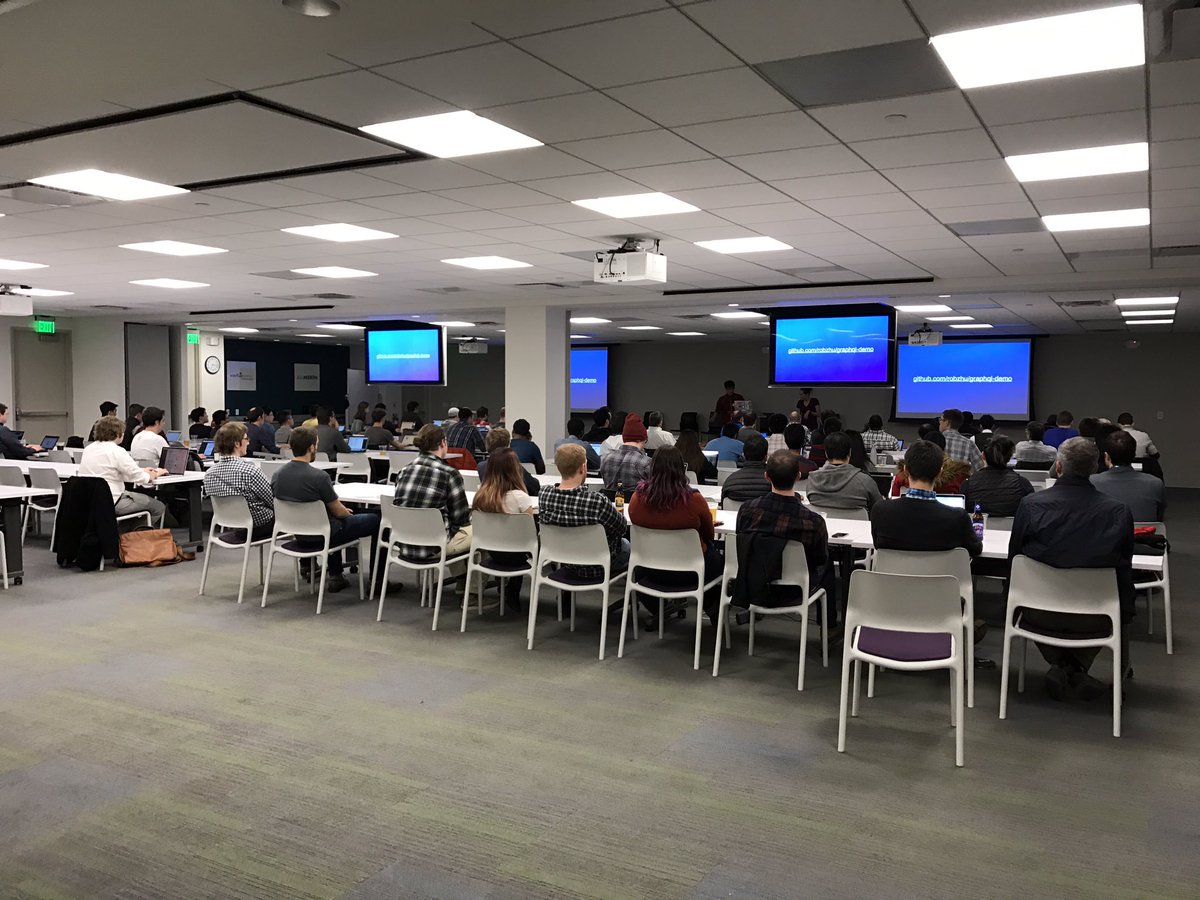 AndrewRota's tweet image. Great #GraphQL workshop w/ live coding + pro tips from @laneykuenzel and @rbzhu at the @BostonReactJS meetup at @WayfairEng tonight! Thanks!