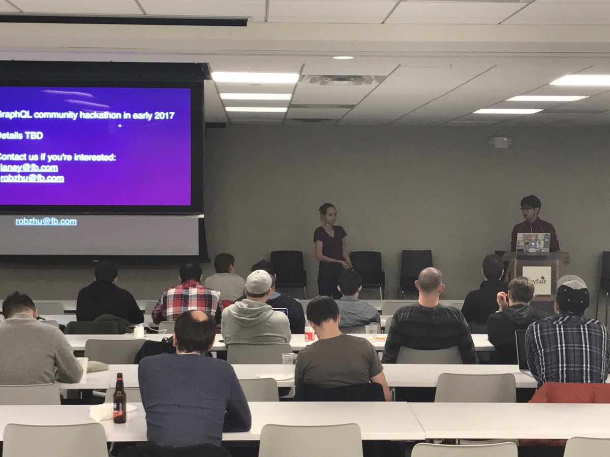 AndrewRota's tweet image. Great #GraphQL workshop w/ live coding + pro tips from @laneykuenzel and @rbzhu at the @BostonReactJS meetup at @WayfairEng tonight! Thanks!