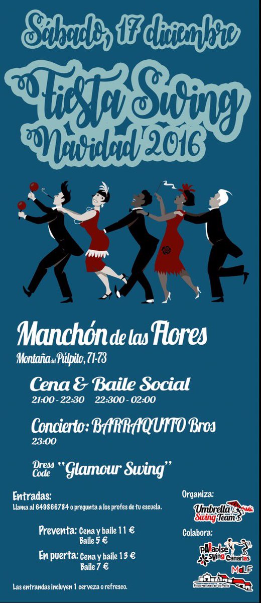 tomylope's tweet photo. FIESTA SWING en "Manchon de las flores" La Laguna
17 diciembre 21:00 a 02:00

#swing #lindyhop #tenerife #Canarias #lalaguna https://t.co/htS7yJHc0O