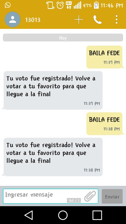 AfcKaroo's tweet photo. No me arrepiento de votarlos 
FEDE Y LAURITA los número uno https://t.co/6A8ZoAzxGZ