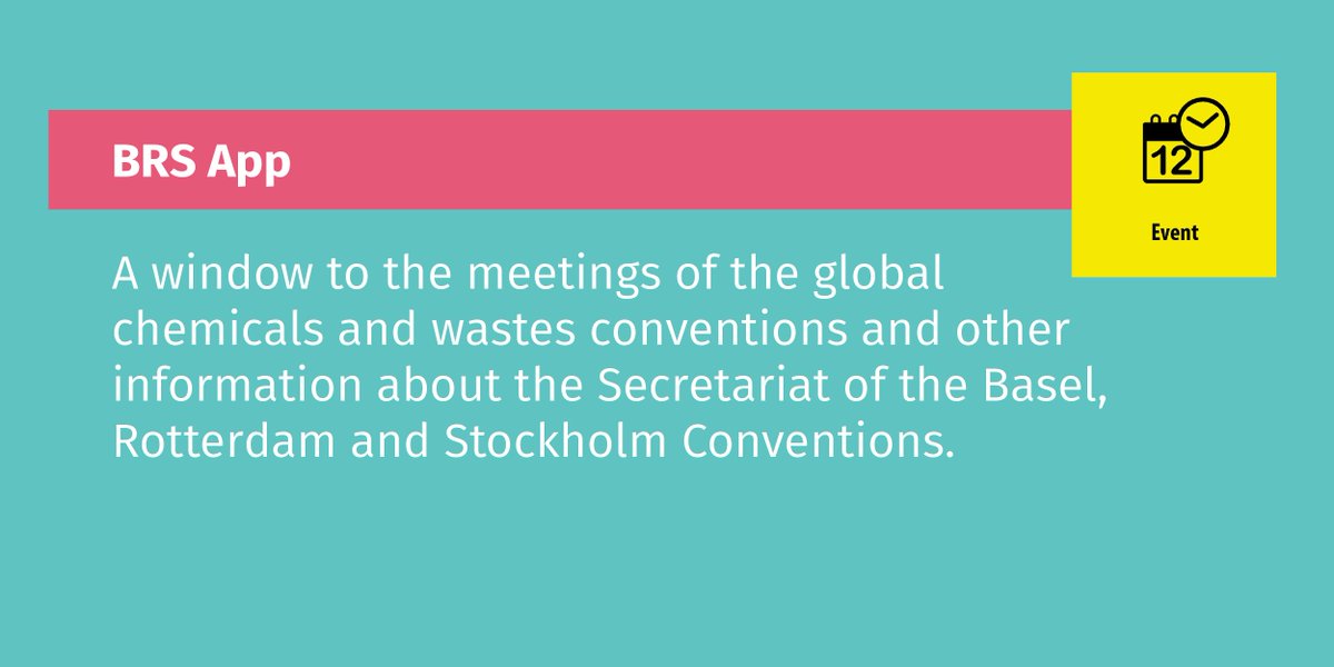 GenevaImpact's tweet photo. The BRS App is a window to the meetings of the global chemicals & wastes conventions & other information about the @brsmeas #PCPInfographic https://t.co/VyA0btFv8O