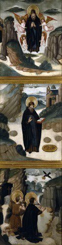 Abadia , Juan de la (испанская школа, период творчества 15 век) — Сцены из жизни св Антония Аббата, 1490, 190 см x …