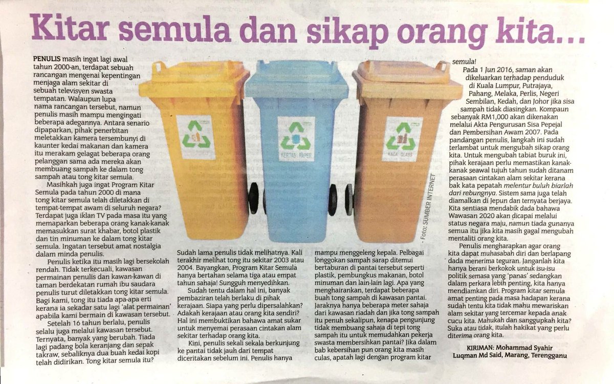 swcorp_my's tweet image. Kitar semula dan sikap orang kita..

Sumber : Kosmo