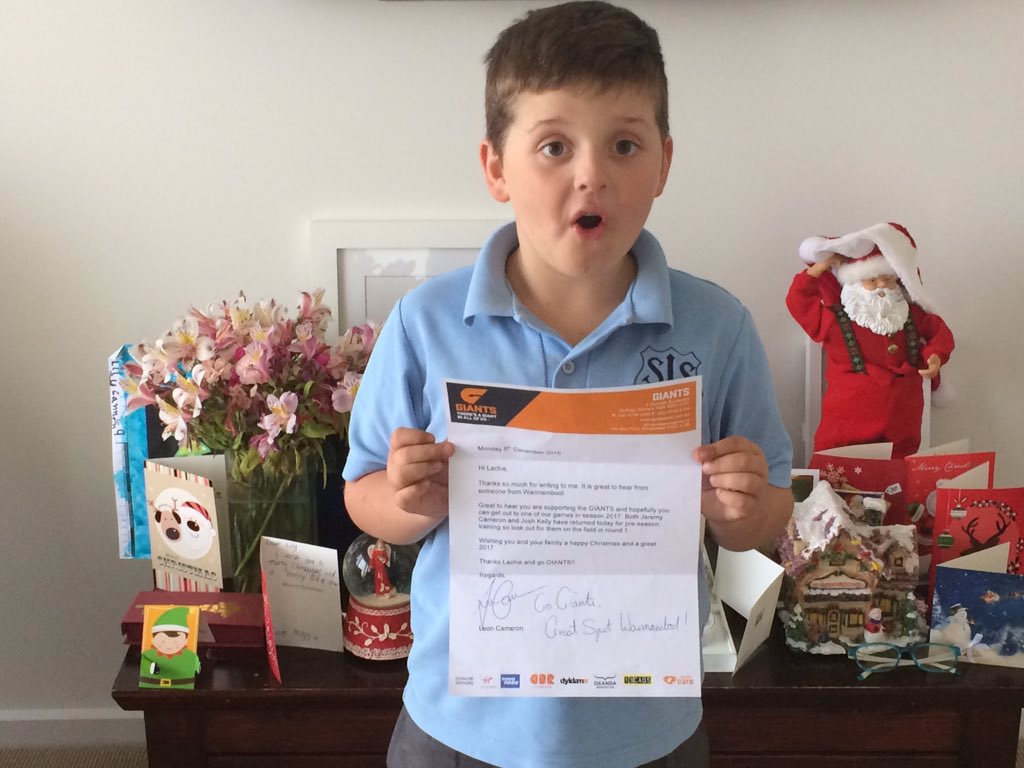 skete44's tweet photo. @GWSLeon @GWSGIANTS thanks Leon for the letter the boy was stoked #boolboy https://t.co/O6MyA0HAUi