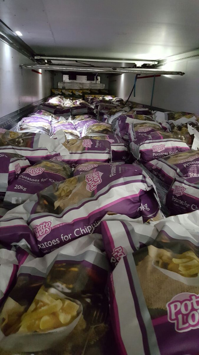 So the second container of lovers potatoes arrives, another 26 tons someone needs to put away.!!!