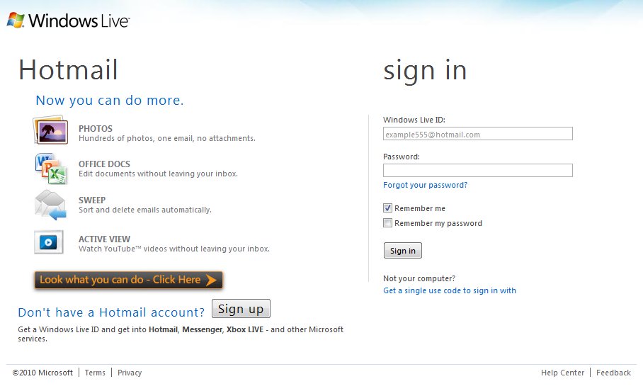 Hotmail sign in