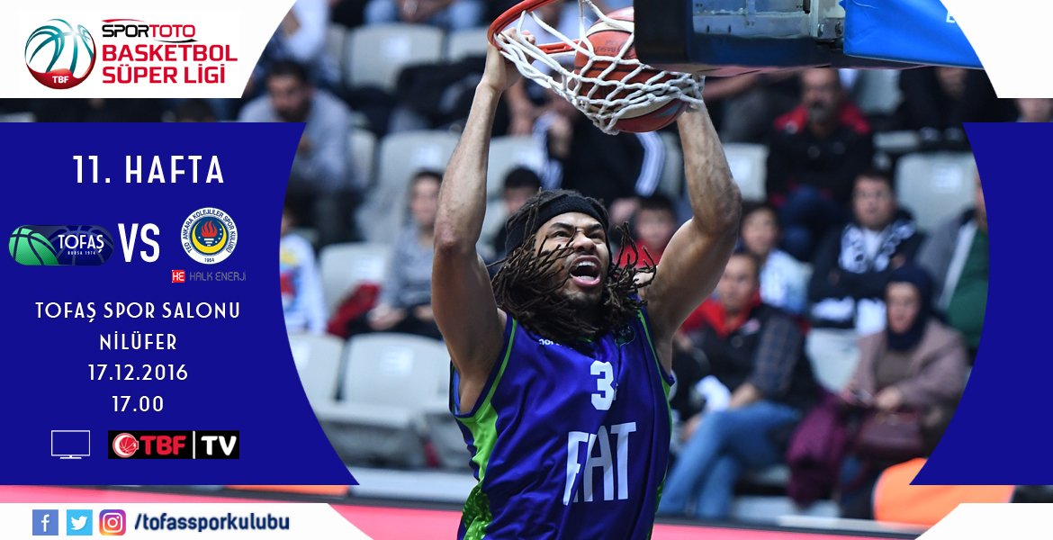 Spor Toto Basketbol Süper Ligi 11. haftasında TOFAŞ 17 Aralık Cumartesi saat 17.00'de TOFAŞ Spor Salonu'nda <a href="/tedkolejliler/">TED Ankara Kolejliler Spor Kulübü</a>'i konuk edecek.