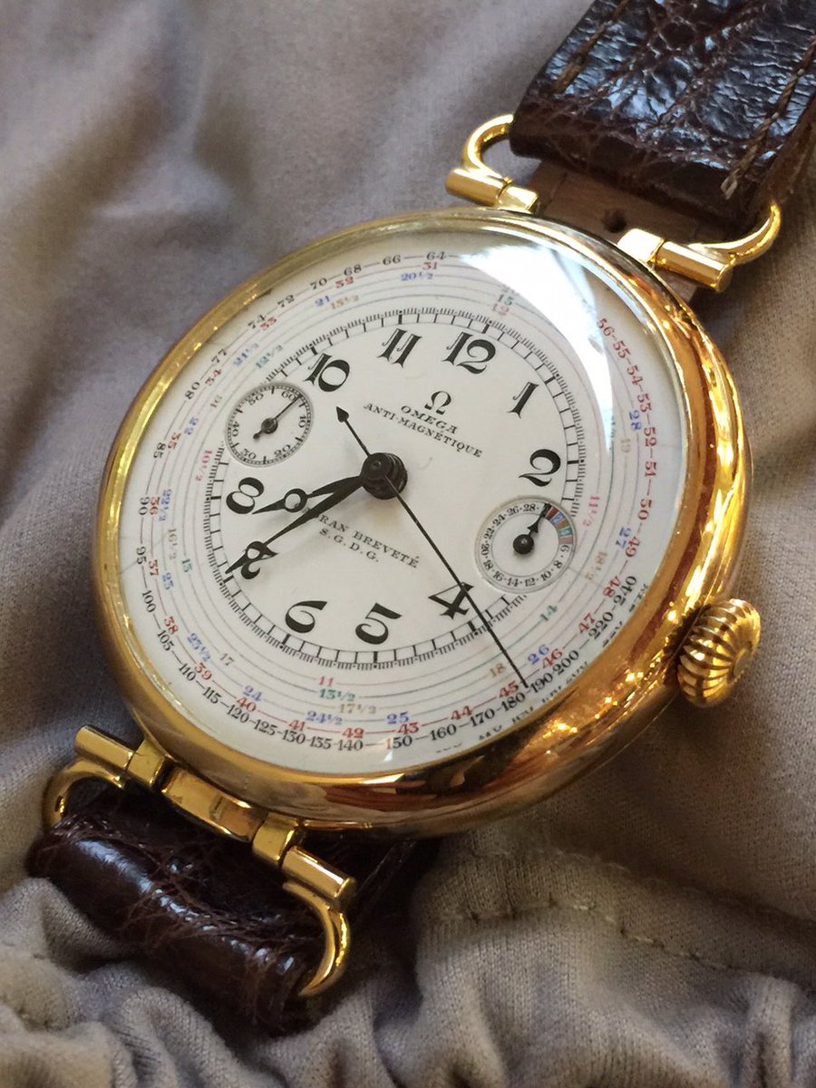 jacksandi's tweet image. Omega 39CHRO 18k Yellow Gold ,Beautiful watch from early 1900's
