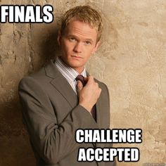 Good luck on #finals today!! Barney knows you got this!!