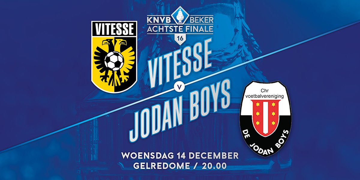 Wij wensen <a href="/jodanboys/">C.v.v. de Jodan Boys</a> vanavond heel veel succes toe in de achtste finale van de #knvbbeker tegen <a href="/MijnVitesse/">Vitesse</a> #vitjod