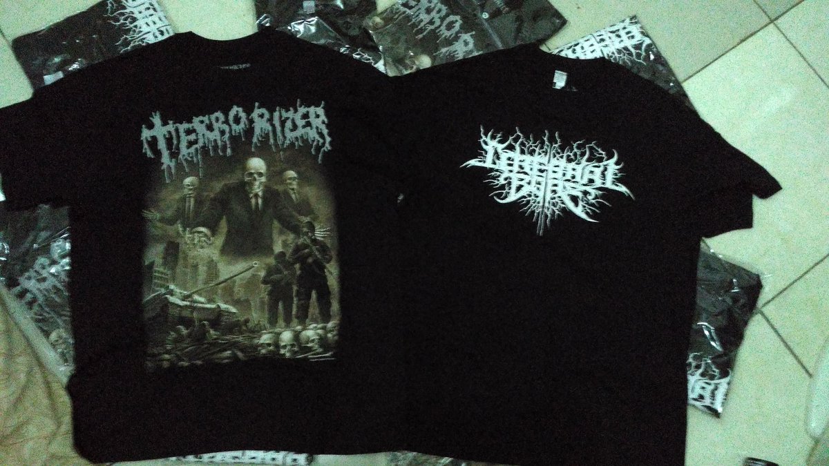 T-shirt Terrorizer &amp; Cerebral Bore 165k Size M-L-XL
Sms/Whatsapp : 083898611436