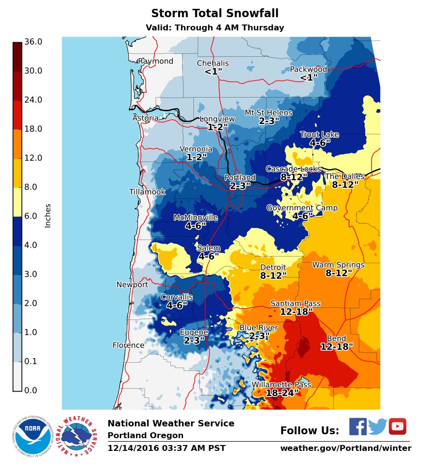 How much #snow??  How much ice??  Here's our latest forecast for today's winter storm! #pdxtst #orwx #wawx
