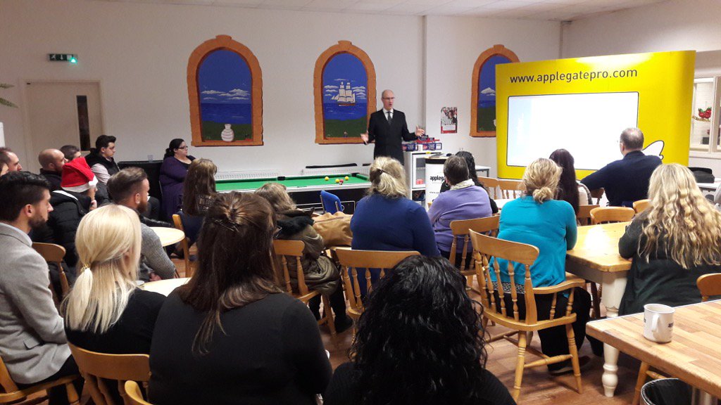 Lossky's tweet image. The new applegate.co.uk is live: here you see my colleagues in wrapt attention as I explain all at the launch