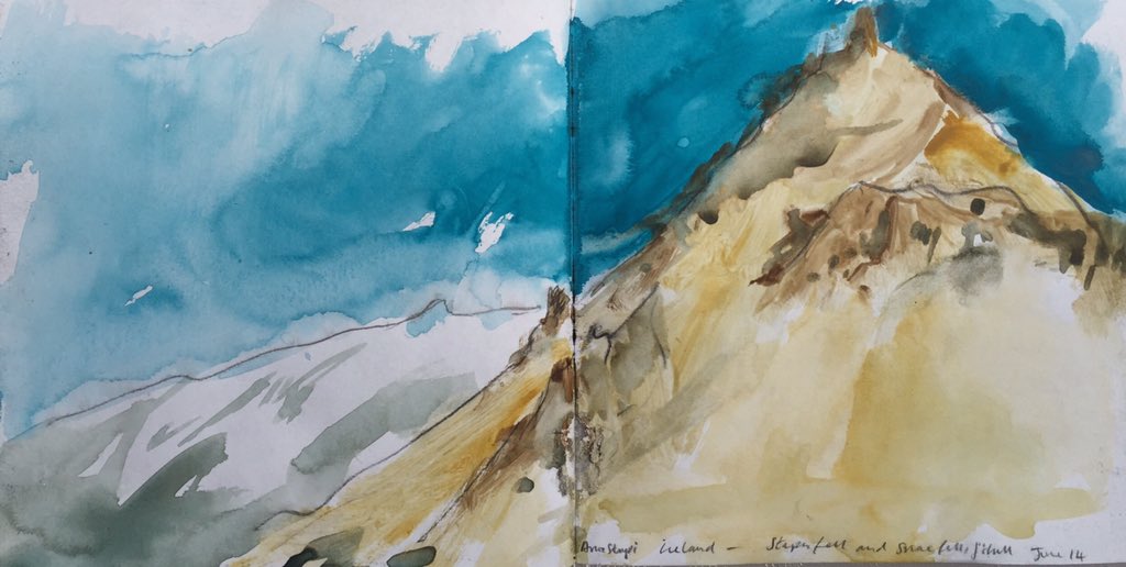 keithnicholsart's tweet photo. #AdventCalendar image 14 #sketchbook #watercolour & #gouache of #stapafell #arnastapi #iceland https://t.co/cMSONIAJYB