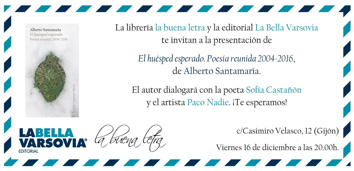 Este viernes 16, @albertoysantama en Gijón. Cita en <a href="/labuenaletra/">Kathy Lee</a> con el autor, <a href="/SofCastanon/">Sofía Castañón 💜💛💙</a> y @NadiePaco:
🔜 bit.ly/2hDThx8