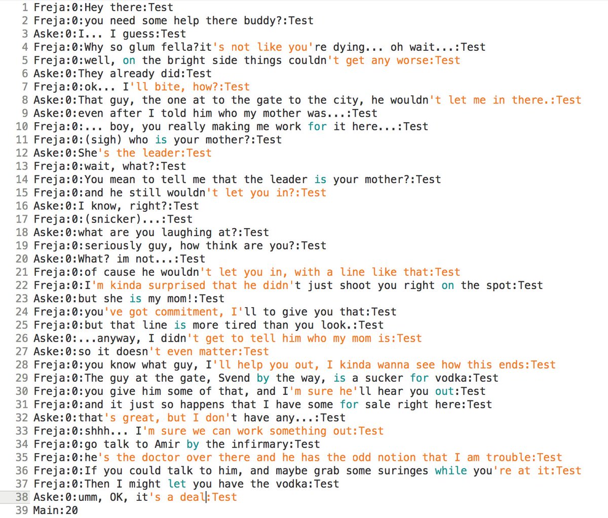 DveebGames's tweet photo. We are working on dialogue for the game right now, it's going to be epic #indiedev #gamedev #Unity3D #dialogue #gamewriting #dev #writing https://t.co/waJuB5Os4H
