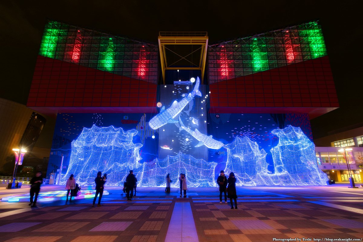 堀寿伸 Toshi 大阪夜景 東京夜景 好評発売中 天保山のイルミネーションは今年も光の海のようで綺麗です 海遊館イルミネーション 16 天保山ハーバービレッジ 大阪 At Night ブログ T Co Eiingg6de7