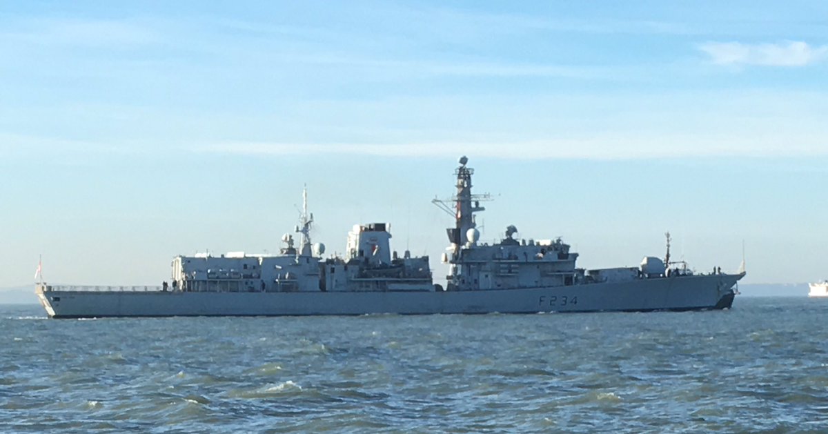 HMS Iron Duke returns to her home port of Portsmouth after a six month tour in the North Atlantic and Baltic Sea.