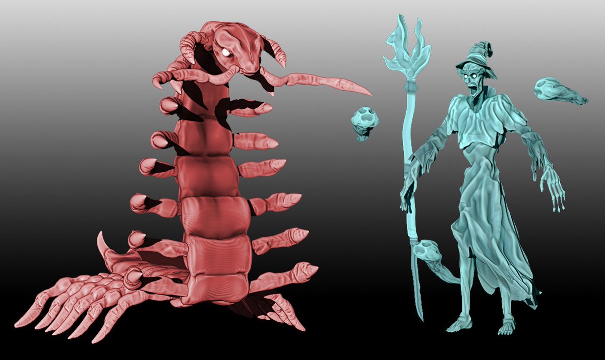 Jarred755's tweet photo. Doing some new enemy designs for the 1st dungeon area that players get to explore #gamedev #indiedev #gaming #creepy https://t.co/g74eP2r4Ek