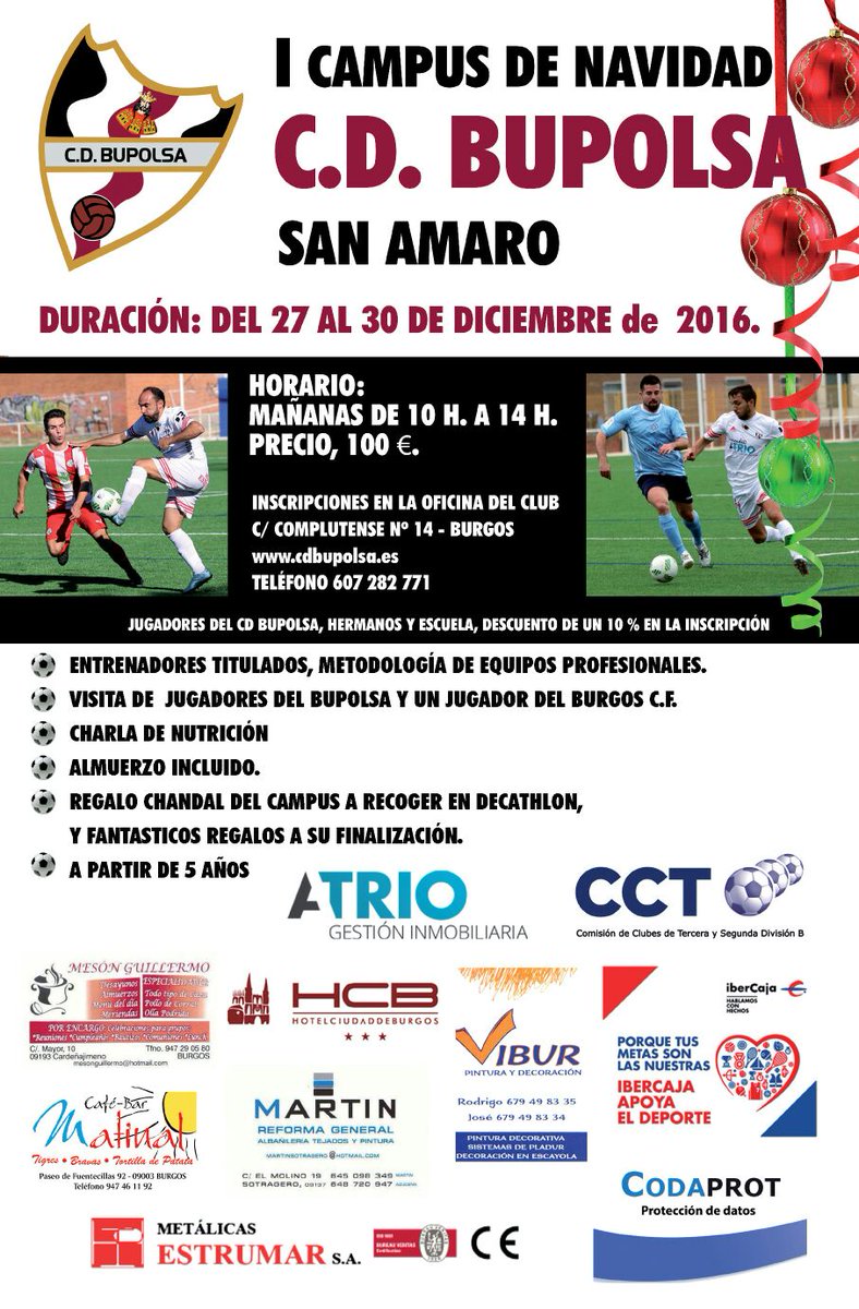 No te quedes sin plaza , apúntate . Regalo de chándal de entrenamiento para el campus incluido .  Llama e infórmate .