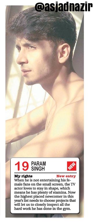 Highest new entry in Eastern Eye 2016 50 Sexiest Asian Men list is Param Singh.
#ParamSingh #SaddaHaq #RT