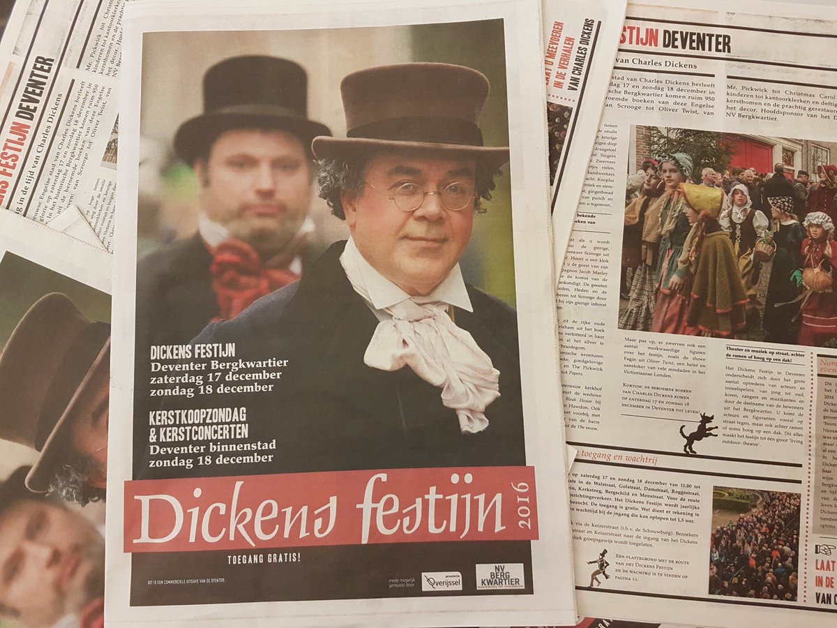 Gisteren verscheen de speciale Dickens-bijlage bij @destentor. Ook verkrijgbaar bij de <a href="/vvvdeventer/">VVV Deventer</a> en op het Dickens Festijn zelf.