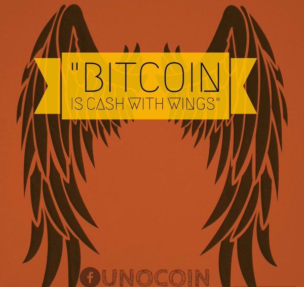 Unocoin's tweet photo. #bitcoin is #cash with wings for a #cashless tomorrow. Download @Unocoin from AppStore/ PlayStore today! #UnocoinAndroid #DeMonetisation https://t.co/a01bkChlMz