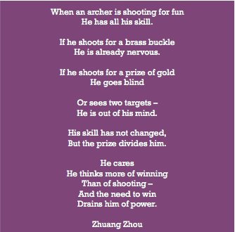 Be still and learn to trust your shot.