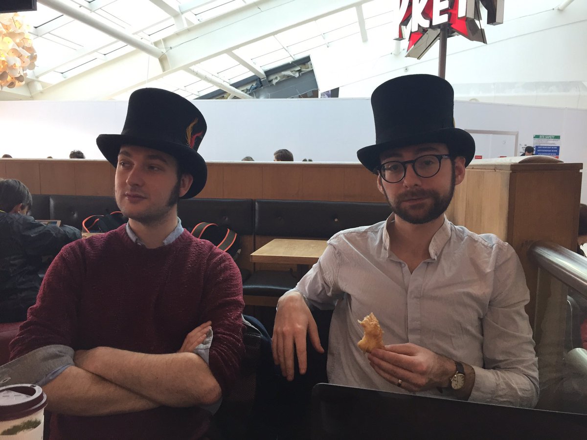 All set for our Switzerland trip! <a href="/LaurencePanter/">Laurence Panter</a> <a href="/Faulknerisme/">Christopher</a> chillin in their 🎩in the airport #dickensianchic <a href="/lomas_rosie/">Rosie Lomas</a> <a href="/SDymott/">Susanne Dymott</a>