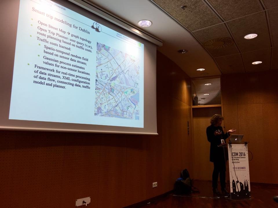 Work with <a href="/probablynico/">Dr. Q</a> <a href="/jwallorg/">Christian Bockermann</a> on #routing and #traffic #prediction at #icdm2016 in talk of @KatharinaJutta thx @tinaeliassi for the pic!