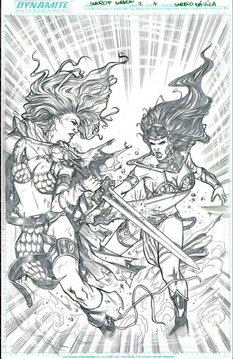 carloscborra's tweet photo. Pleno de Sergio Dávila en #Expocomic2016: he dejado para enmarcar esta splash-page de Sword of Sorrow. Como para no! https://t.co/WPlu1cVnJM