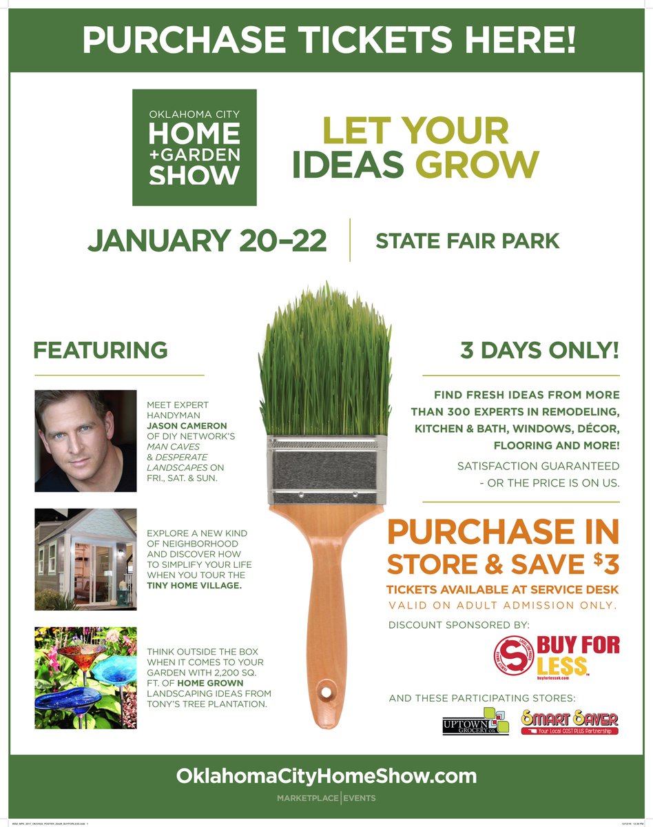 BUYFORLESSOK's tweet photo. Get $3 off box office price when you buy your @OKCHomeShow ticket at 
Guest Services! https://t.co/RtQEzAUXUX