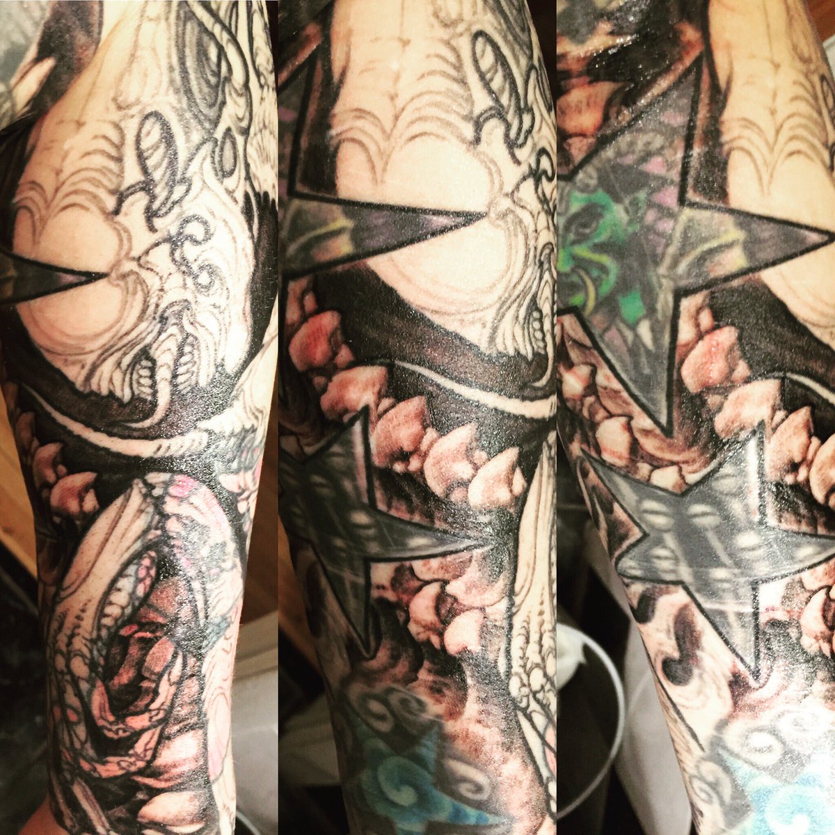 MayaSinstress's tweet photo. Thanks Cory Kruger at @Insight_Studios Round 3 of My #Giger inspired sleeve is looking super bad ass. Love it! #inkedgirls #insightstudios https://t.co/oRWXihdimf
