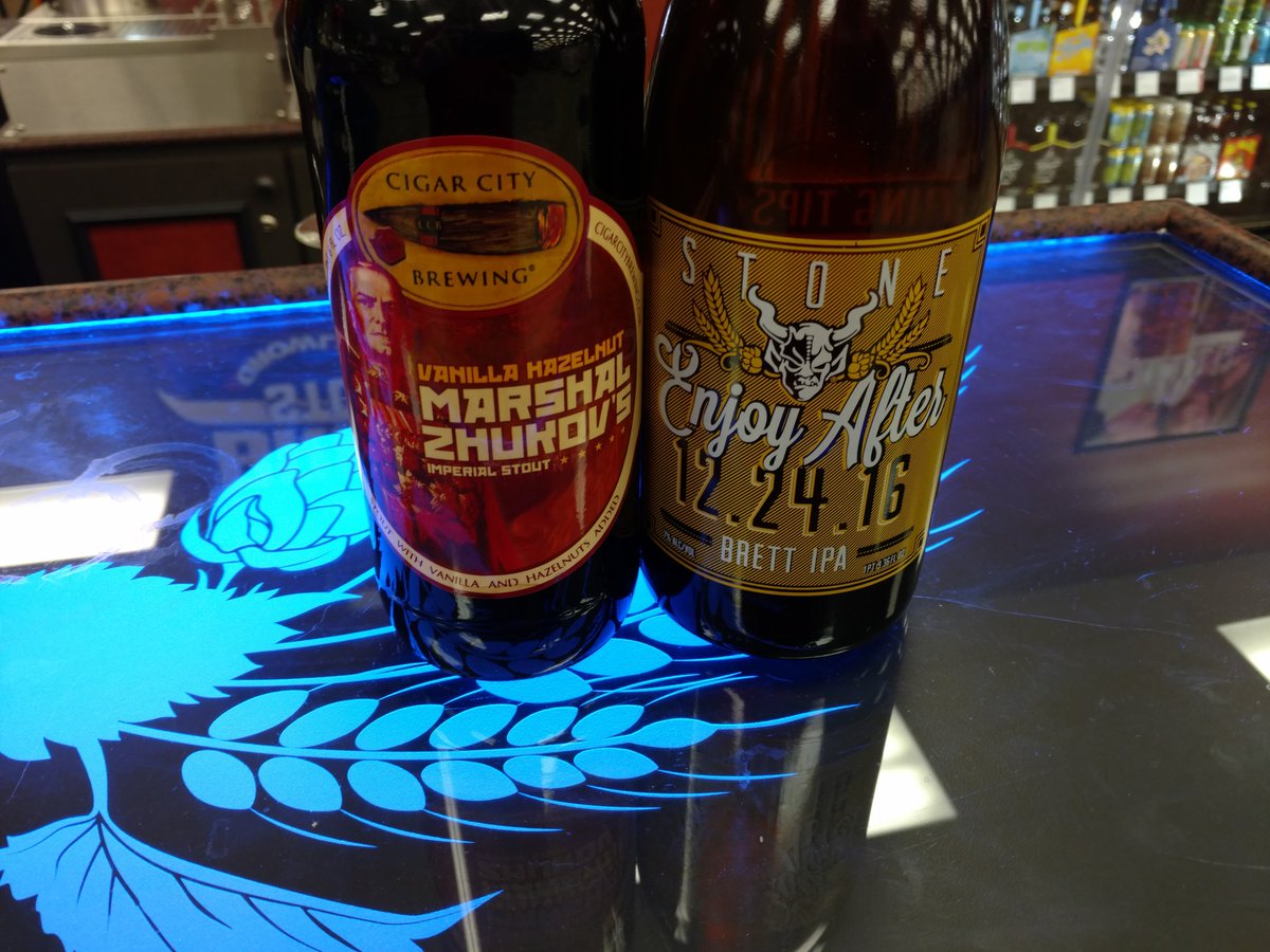 abcbeerpatrickm's tweet photo. Got in a case each of @CigarCityBeer Vanilla Hazelnut Marshal Zhukov &amp; @StoneBrewingCo Enjoy After 12/24/16 Brett IPA. https://t.co/ArRmZl4CPQ