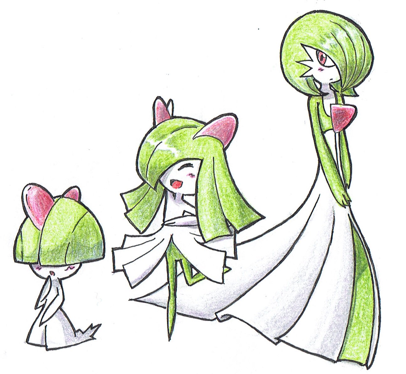 You ラルトスからの進化系描いてみました ポケモン描くの難しい この進化系統みんな好きですが一押しはキルリアちゃんですね エルレイドは欠席です ポケモン お絵描き 色鉛筆 T Co K9oqxo61wm Twitter