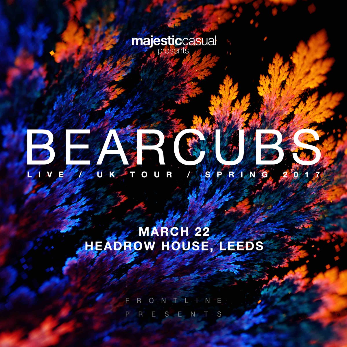 We are thrilled to announce that we will be hosting <a href="/bearcubsmusic/">BEARCUBS</a> tour in Leeds alongside <a href="/majesticcasual/">Majestic Casual</a> ! Tickets released on Friday!
