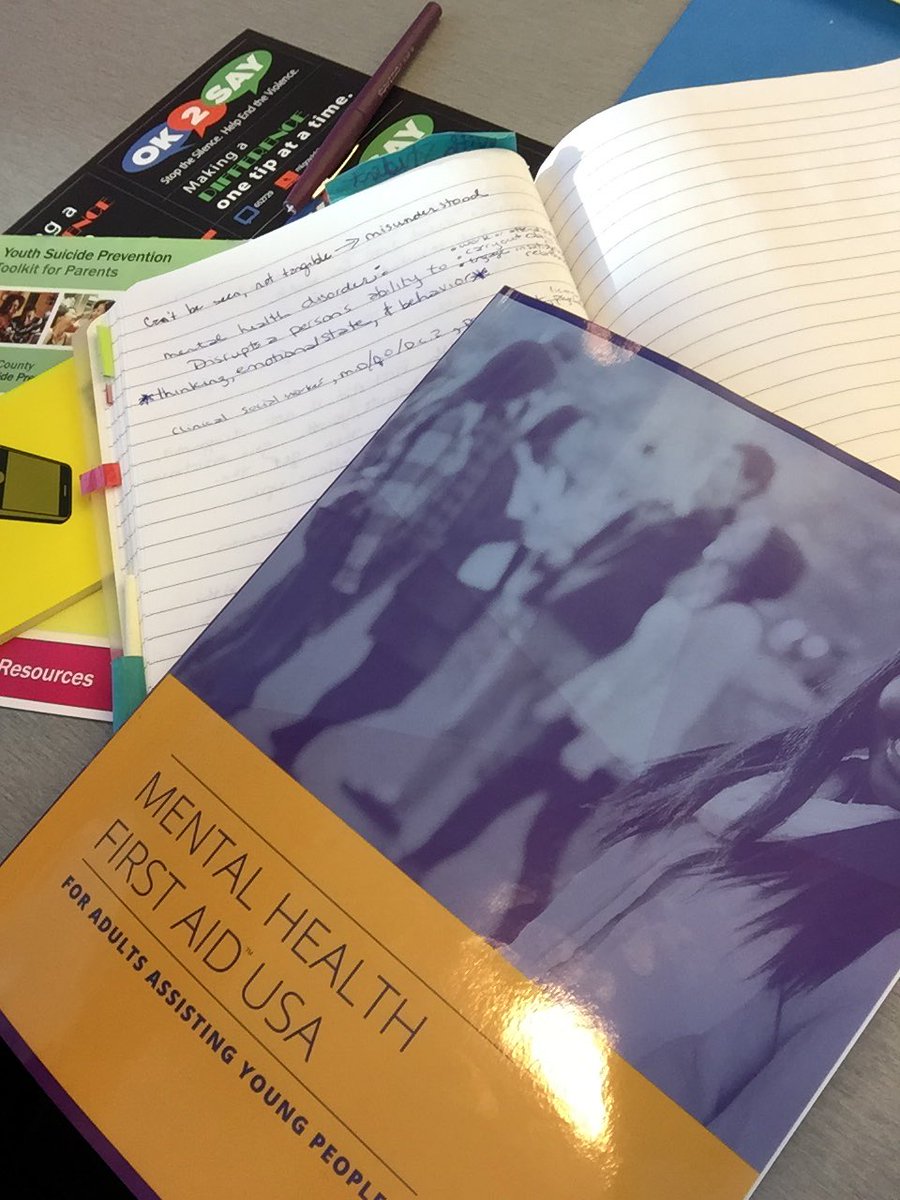 Sometimes pd can restructure my classroom design and my home. This is one of those trainings. #MentalHealthFirstAid #lifelonglearning