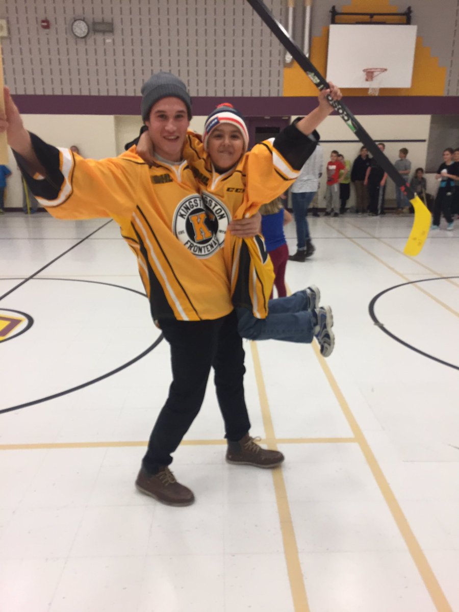 KingstonFronts's tweet photo. A @Dorval_11 & a smaller @codycaron19 celebrating a beauty goal! #Fronts@School https://t.co/YgG88Itx3q