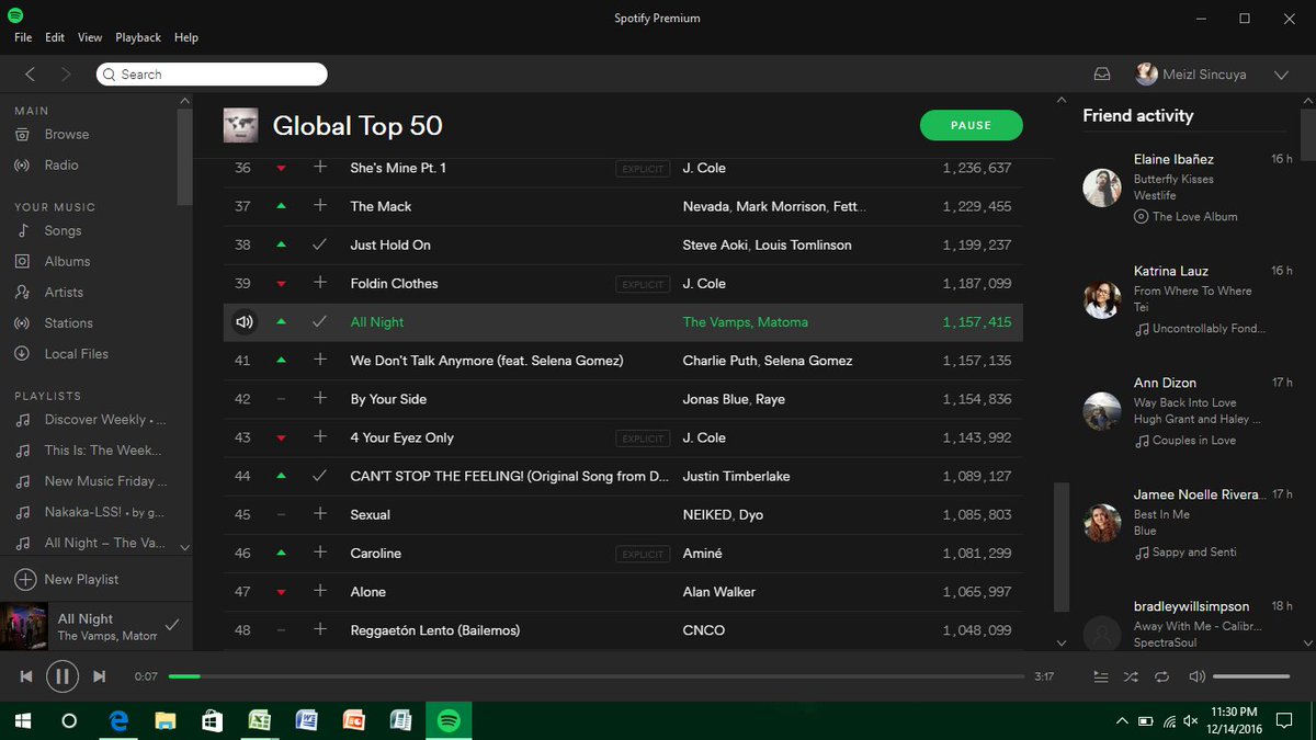 meizl_17's tweet photo. TOP 40!!! WOOT WOOT @TheVampsband @MatomaOfficial #SPOTIFY #TOPGLOBAL50 <3 https://t.co/hZ1jHwqfFU