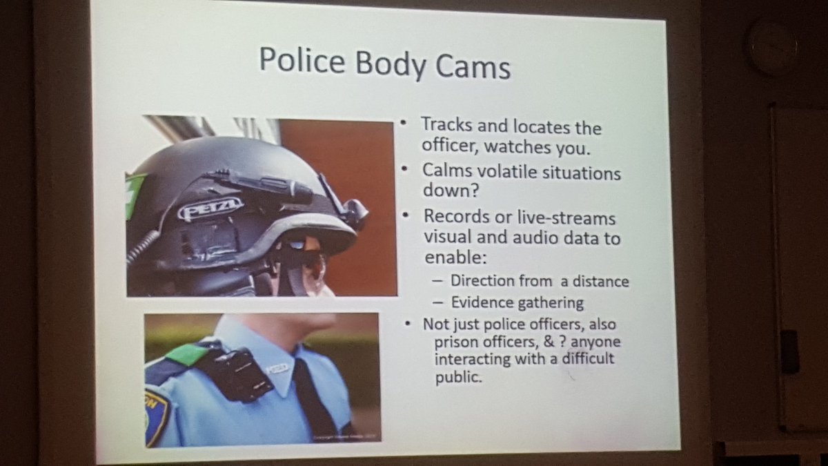 RayJHolt's tweet photo. "Wild card": Police body cams a form if tracking. #TrackingLeeds https://t.co/uyG3qslJ8N
