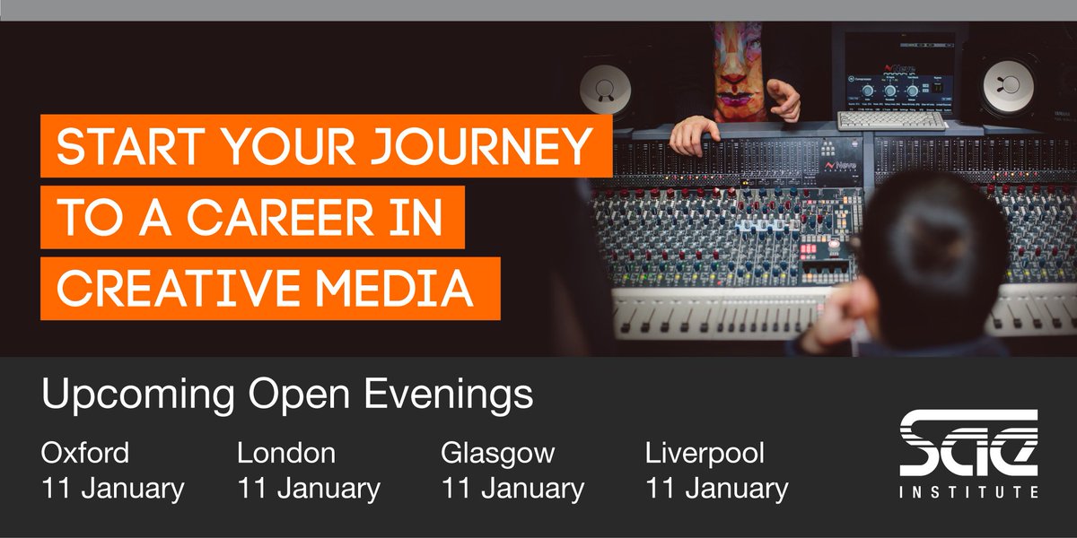 SAEinstituteUK's tweet photo. Why wait until September? We have creative media programmes starting in May 2017. Book for our January Open Evenings https://t.co/uaPWrloGeb https://t.co/RYIYthnSJf